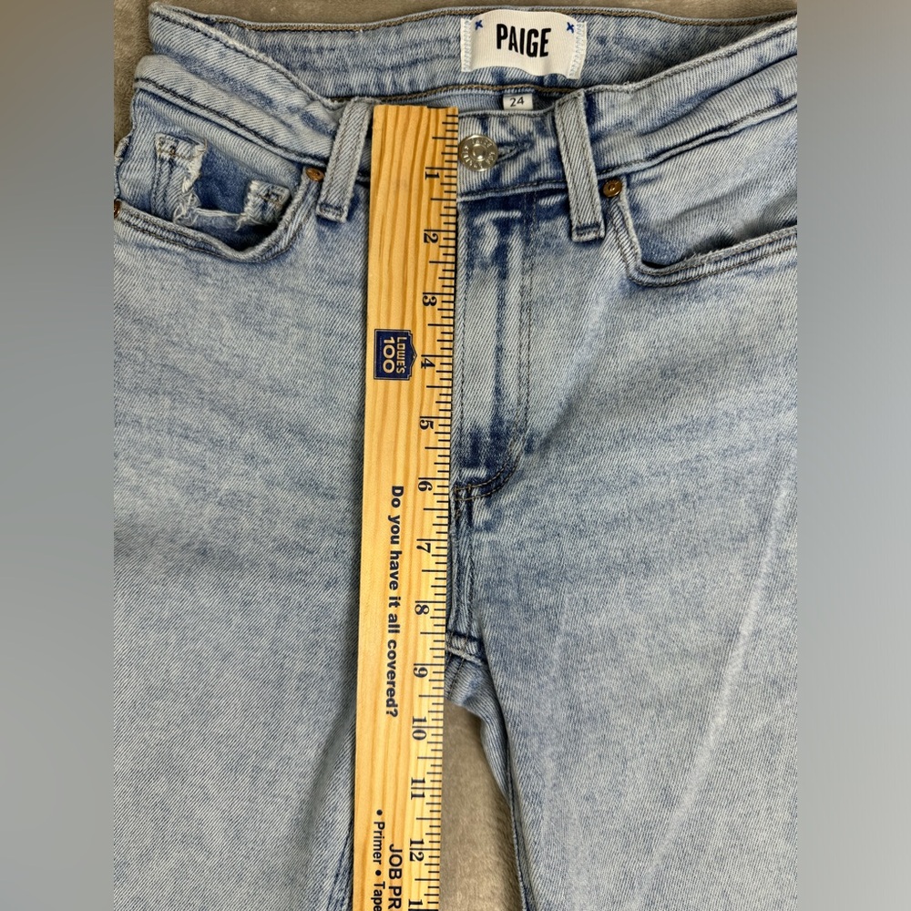 Paige Women’s‎ Jeans Cindy Crop 24 Raw Hem Light Wash - Picture 10 of 11
